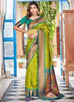 Paithani Silk Parrot Green Festival Wear Weaving Saree